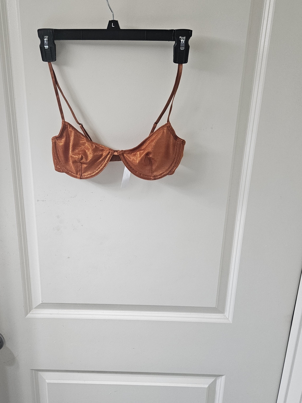 Urban Outfitters Satin Underwire Bralette in Copper Brown